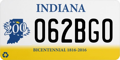IN license plate 062BGO