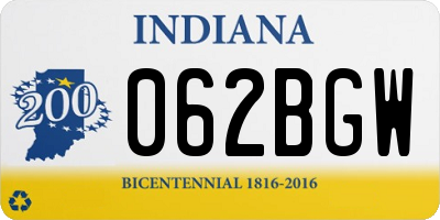 IN license plate 062BGW