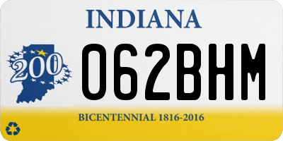 IN license plate 062BHM