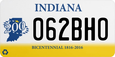 IN license plate 062BHO