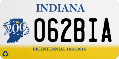 IN license plate 062BIA