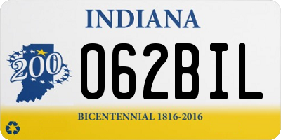 IN license plate 062BIL