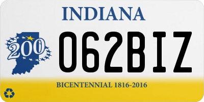 IN license plate 062BIZ