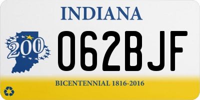 IN license plate 062BJF