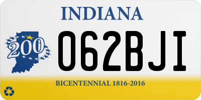 IN license plate 062BJI