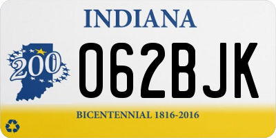IN license plate 062BJK