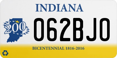 IN license plate 062BJO