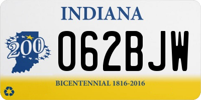 IN license plate 062BJW