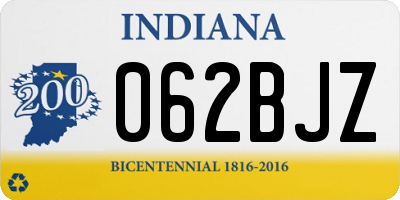 IN license plate 062BJZ