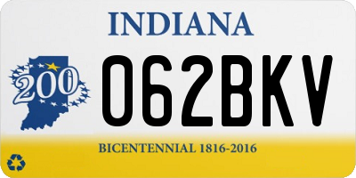 IN license plate 062BKV