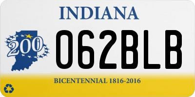 IN license plate 062BLB