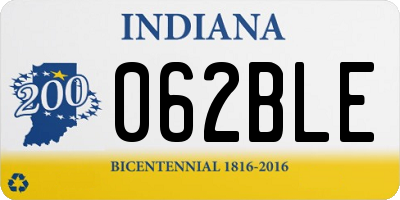 IN license plate 062BLE