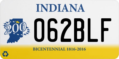 IN license plate 062BLF