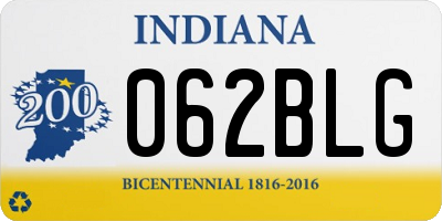 IN license plate 062BLG