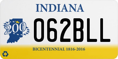 IN license plate 062BLL