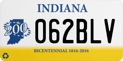 IN license plate 062BLV