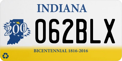IN license plate 062BLX