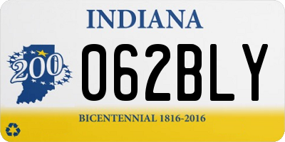IN license plate 062BLY