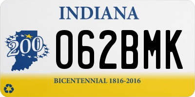 IN license plate 062BMK