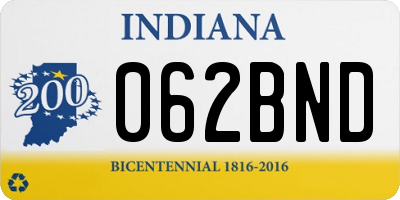 IN license plate 062BND