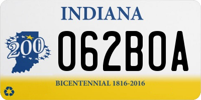 IN license plate 062BOA