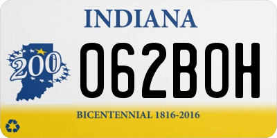IN license plate 062BOH