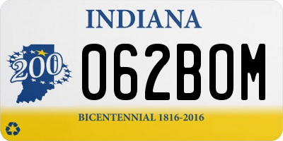IN license plate 062BOM