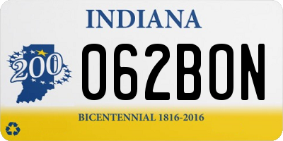 IN license plate 062BON