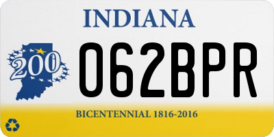 IN license plate 062BPR