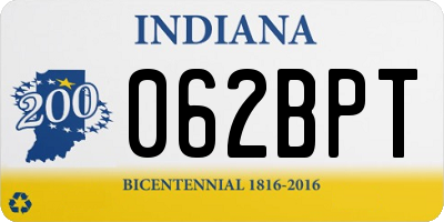 IN license plate 062BPT