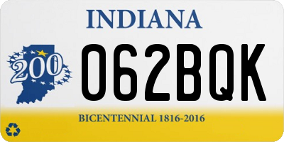IN license plate 062BQK