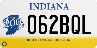 IN license plate 062BQL