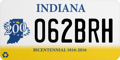 IN license plate 062BRH