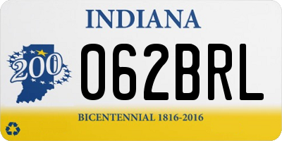 IN license plate 062BRL