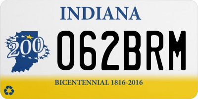 IN license plate 062BRM