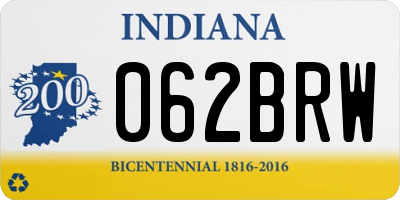 IN license plate 062BRW