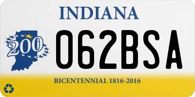 IN license plate 062BSA