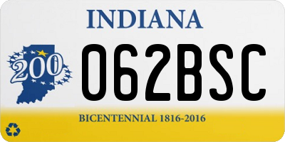 IN license plate 062BSC