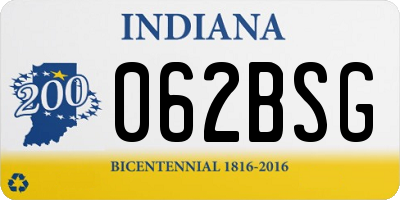 IN license plate 062BSG