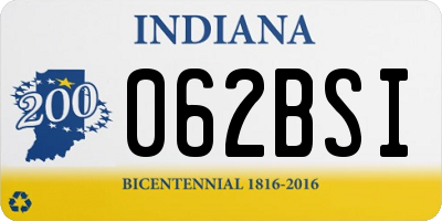 IN license plate 062BSI