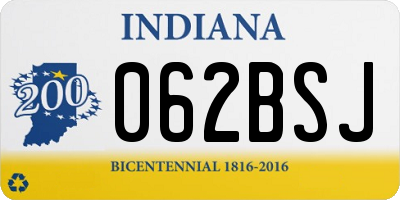 IN license plate 062BSJ