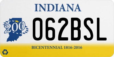 IN license plate 062BSL
