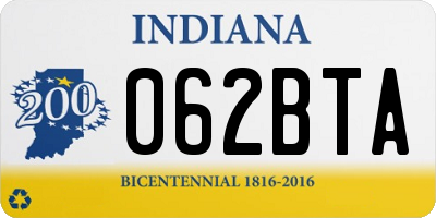 IN license plate 062BTA