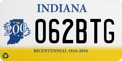 IN license plate 062BTG