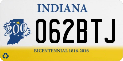 IN license plate 062BTJ