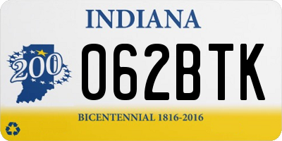 IN license plate 062BTK