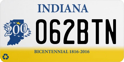 IN license plate 062BTN