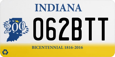 IN license plate 062BTT