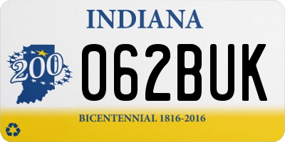 IN license plate 062BUK