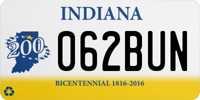 IN license plate 062BUN